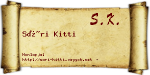 Sári Kitti névjegykártya
